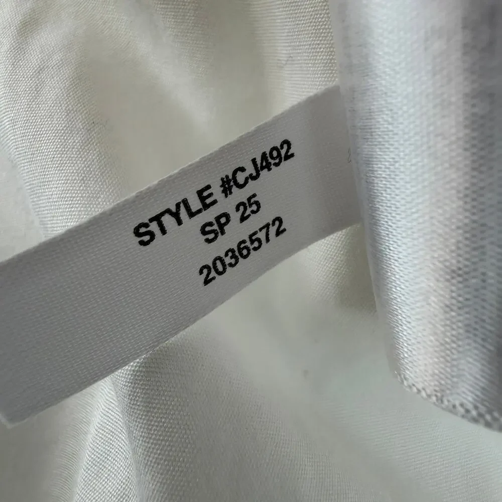 J.Crew White Cotton Poplin Delilah Puff Sleeve Ruffle Hem Mini Dress Size L